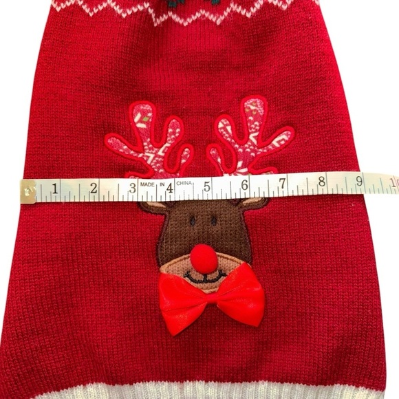 EUC Large Red Reindeer Dog Turtleneck Sweater - Picture 4 of 5